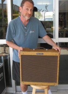 Henry Gross with his rare tweed Fender Deluxe amplifier